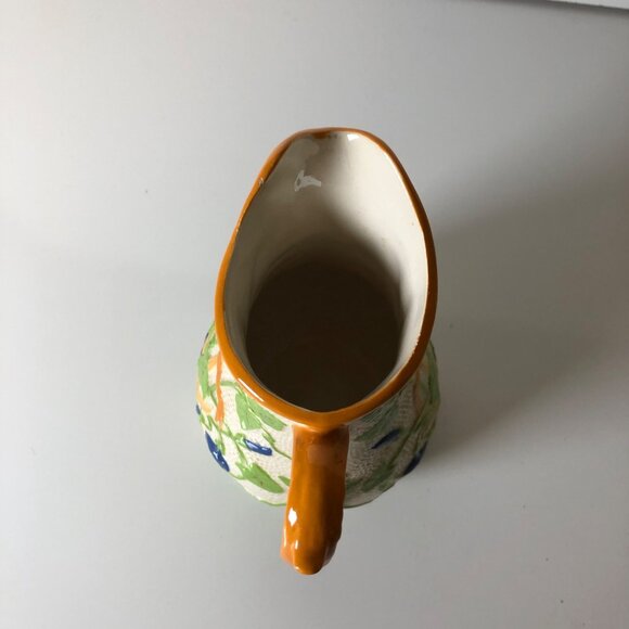 Hand Painted Ceramic Pitcher With Wheat Floral Design Vintage 6 in - Picture 7 of 7